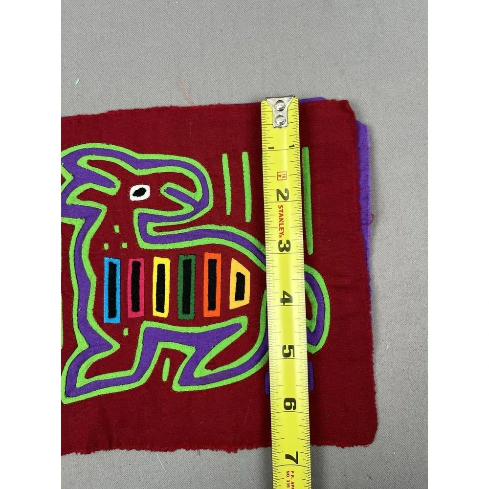 VTG Kuna Mola Hand Sewn Art Textile Fabric Folk Fabric‎ Animal Quilt Block